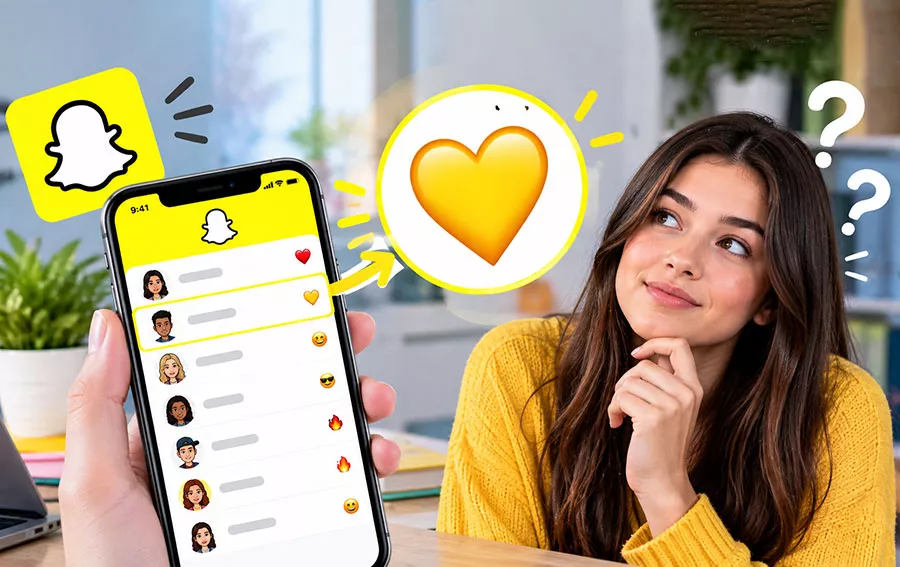 what does a yellow heart mean in snapchat